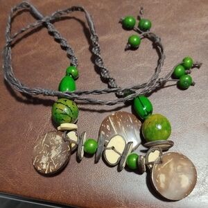 Handcrafted Green and Brown Necklace